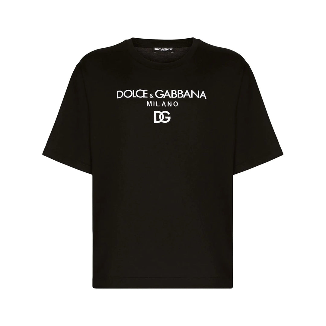Dolce & Gabbana logo-embroidered cotton T-shirt
