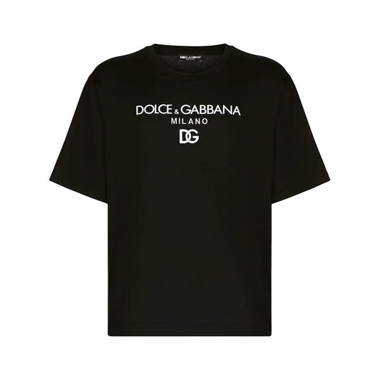 Dolce & Gabbana logo-embroidered cotton T-shirt